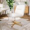Flash Furniture Chloe Wide Mid-Back White Padded LeatherSoft Armless Office Chair, Swivel Function, Gold Frame CH-232196-WH-GLD-GG - alternate 2